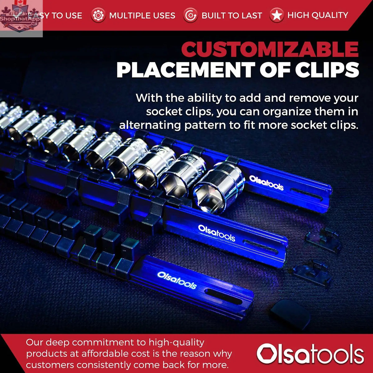 Aluminum Socket Organizer Rails with Locking End Caps - Shopthatapp.ca