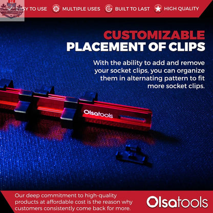 Aluminum Socket Organizer Rails with Locking End Caps - Shopthatapp.ca