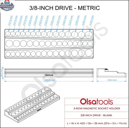 3-Row Magnetic Socket Holder - Shopthatapp.ca