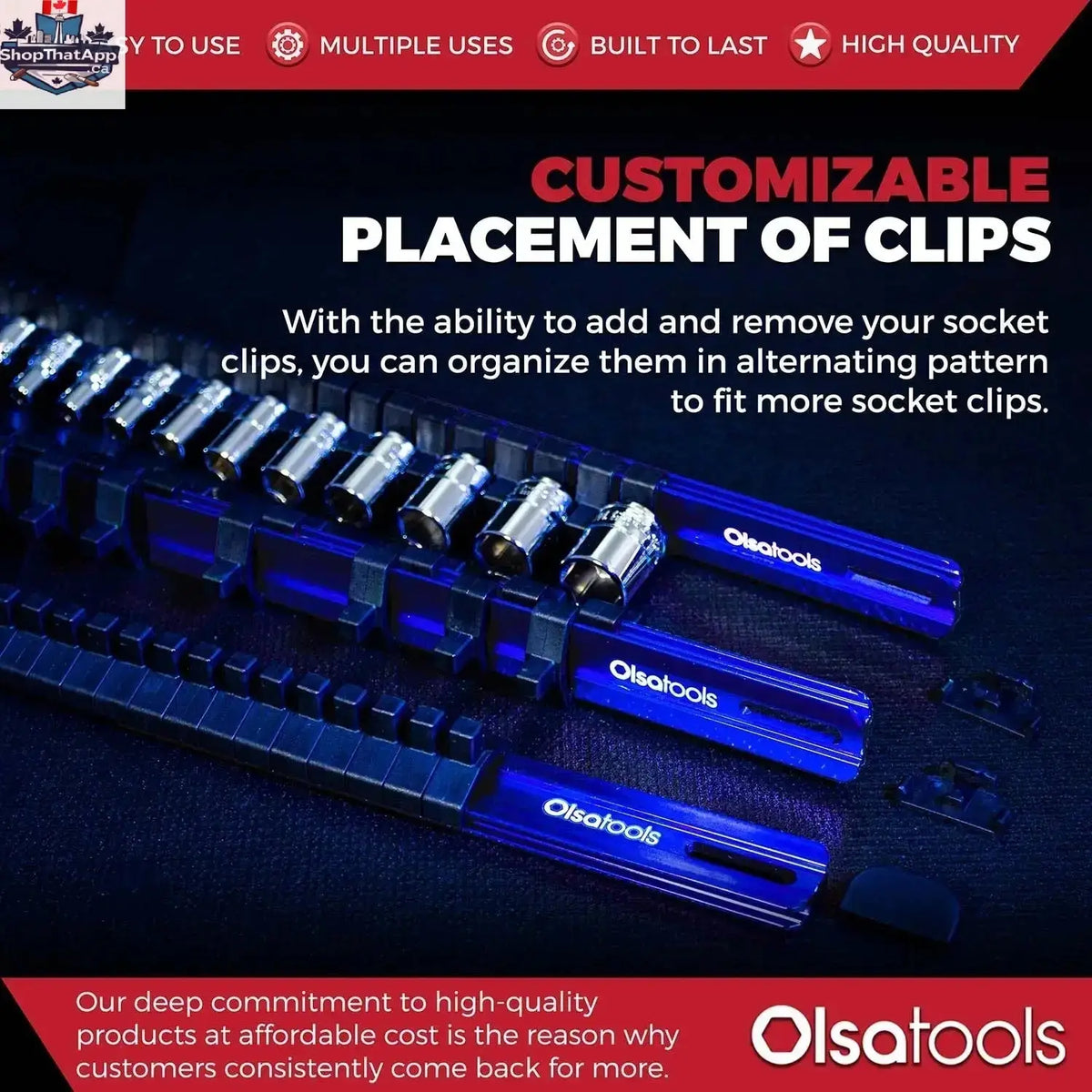 Aluminum Socket Organizer Rails with Locking End Caps - Shopthatapp.ca