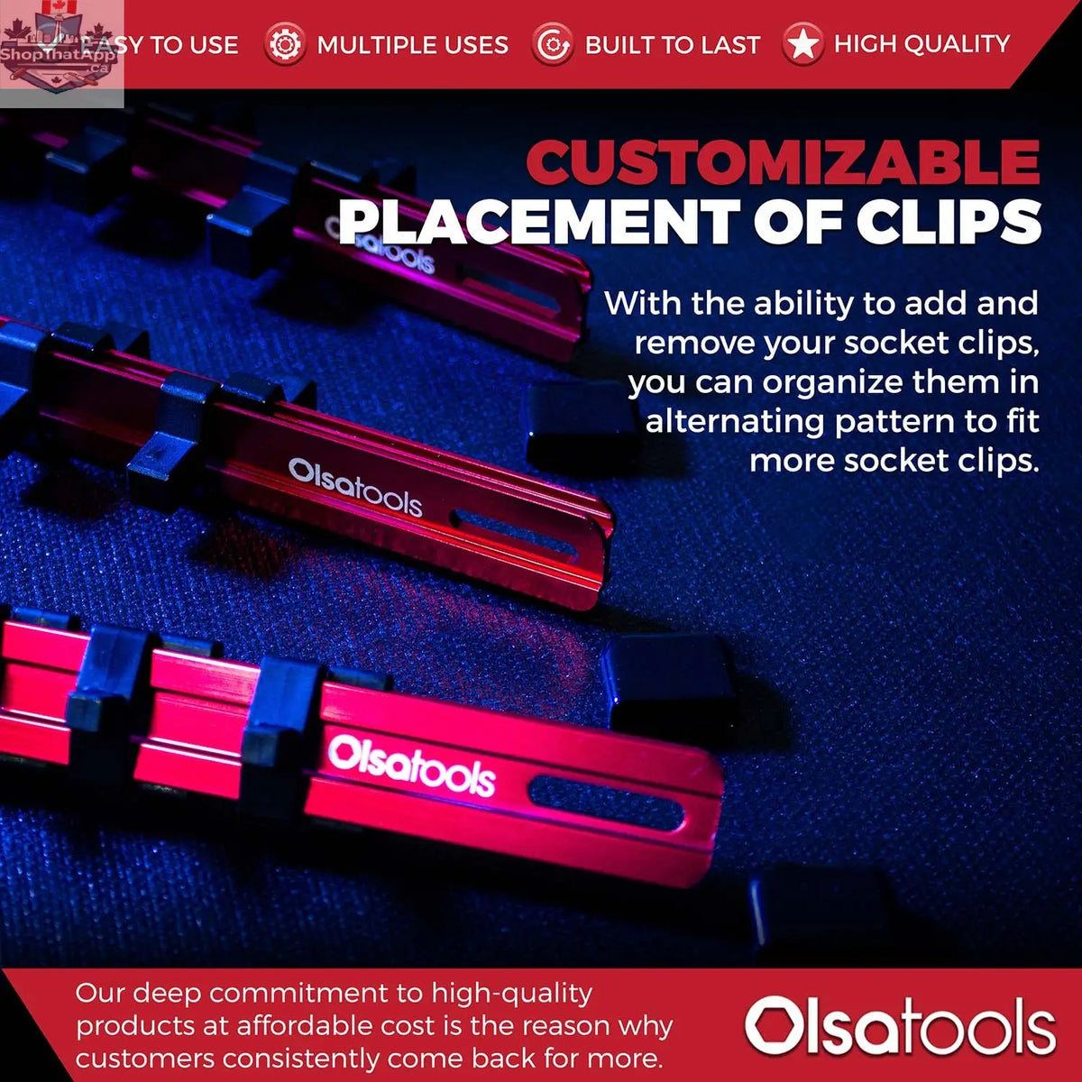 Aluminum Socket Organizer Rails With Rubber End Caps for 10 mm Socket Set - Shopthatapp.ca