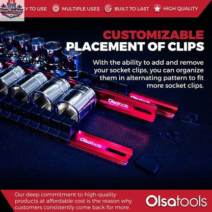 Aluminum Socket Organizer Rails with Locking End Caps - Shopthatapp.ca