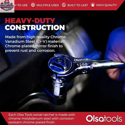 Swivel Head Ratchet - 90 Tooth Round Head - Shopthatapp.ca