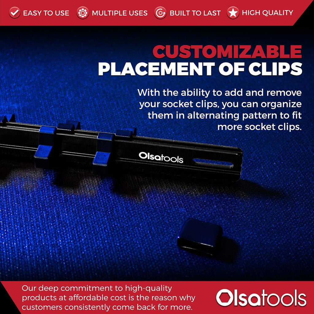 Aluminum Socket Organizer Rails With Rubber End Caps