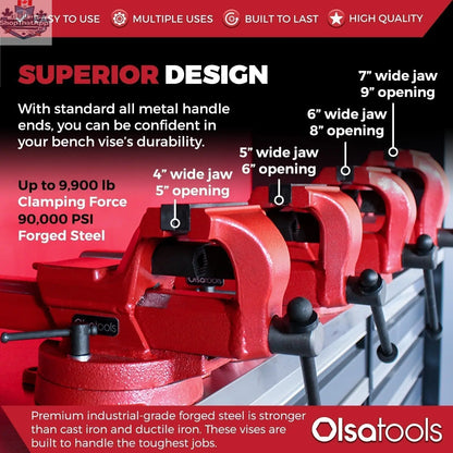 Bench Vises with Swivel Base | 360° Forged Steel Construction - Shopthatapp.ca