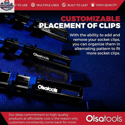 Aluminum Socket Organizer Rails With Rubber End Caps for 10 mm Socket Set - Shopthatapp.ca