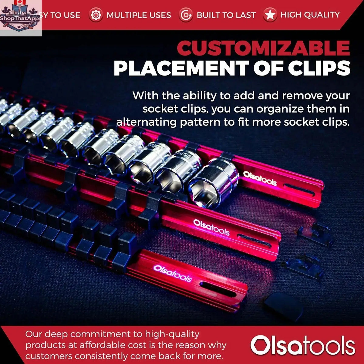 Aluminum Socket Organizer Rails with Locking End Caps - Shopthatapp.ca