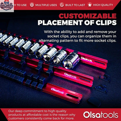 Aluminum Socket Organizer Rails with Locking End Caps - Shopthatapp.ca