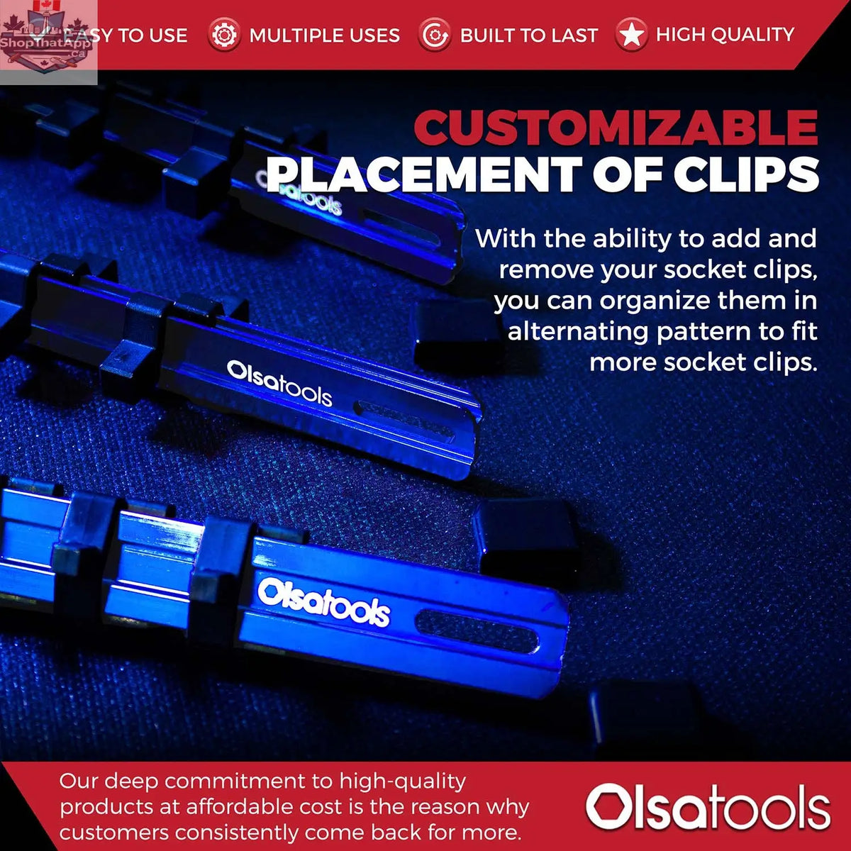 Aluminum Socket Organizer Rails With Rubber End Caps for 10 mm Socket Set - Shopthatapp.ca