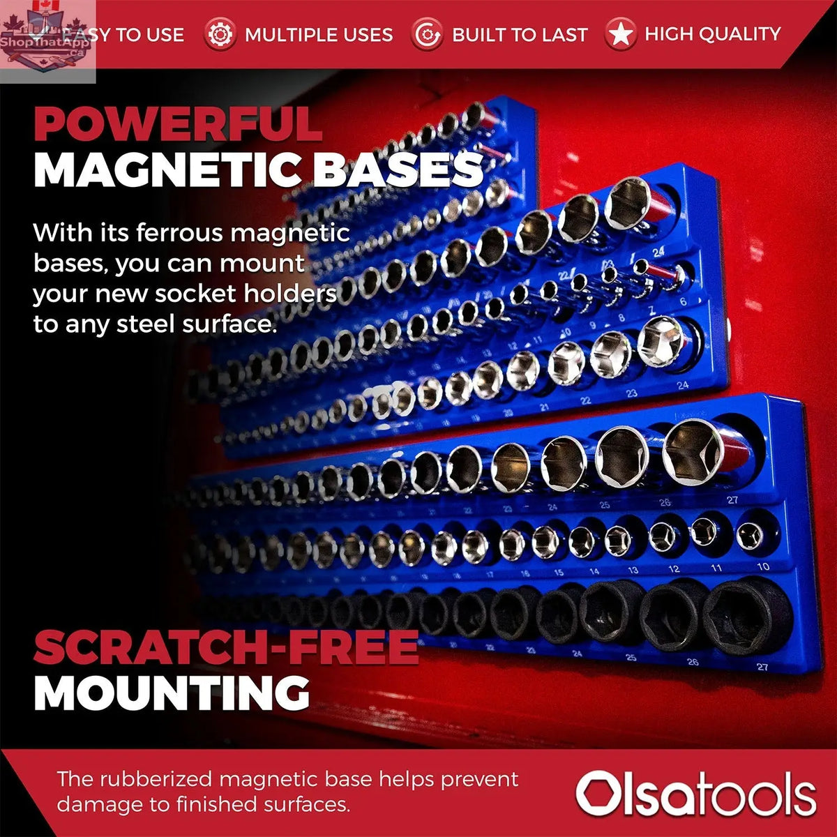 3-Row Magnetic Socket Holder - Shopthatapp.ca