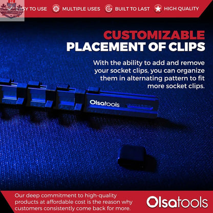 Aluminum Socket Organizer Rails With Rubber End Caps for 10 mm Socket Set - Shopthatapp.ca