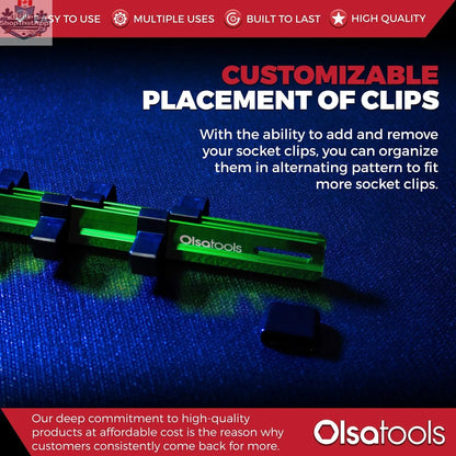 Aluminum Socket Organizer Rails With Rubber End Caps for 10 mm Socket Set - Shopthatapp.ca