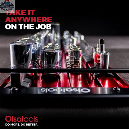 90-Slot Aluminum Socket Tray for Organized Portable Tool Storage - Shopthatapp.ca