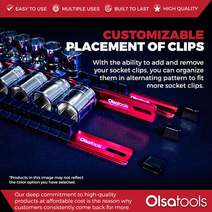 Aluminum Socket Organizer Rails With Rubber End Caps for 10 mm Socket Set - Shopthatapp.ca