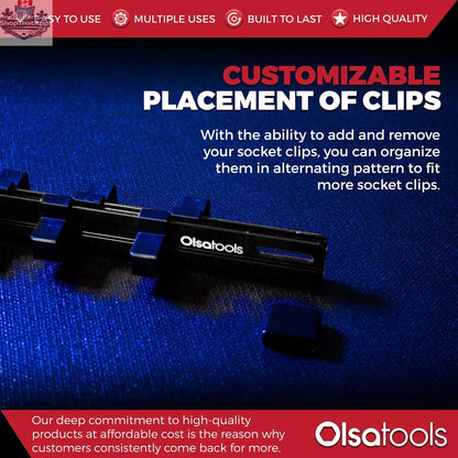Aluminum Socket Organizer Rails With Rubber End Caps for 10 mm Socket Set - Shopthatapp.ca