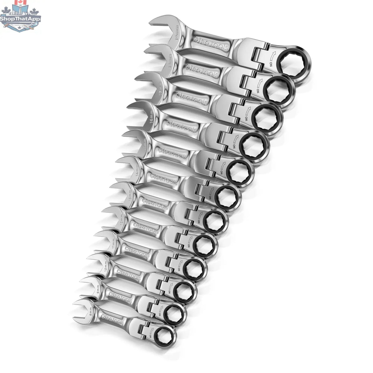 120 Tooth Ratcheting Wrench Set - Stubby Design for Maximum Torque and Accessibility - Shopthatapp.ca