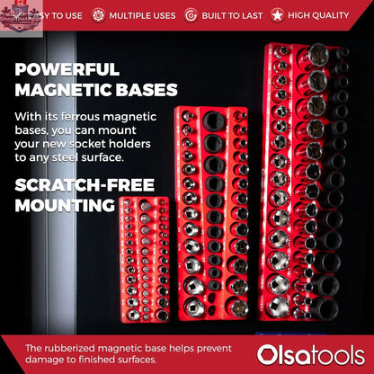 3-Row Magnetic Socket Holder - Shopthatapp.ca