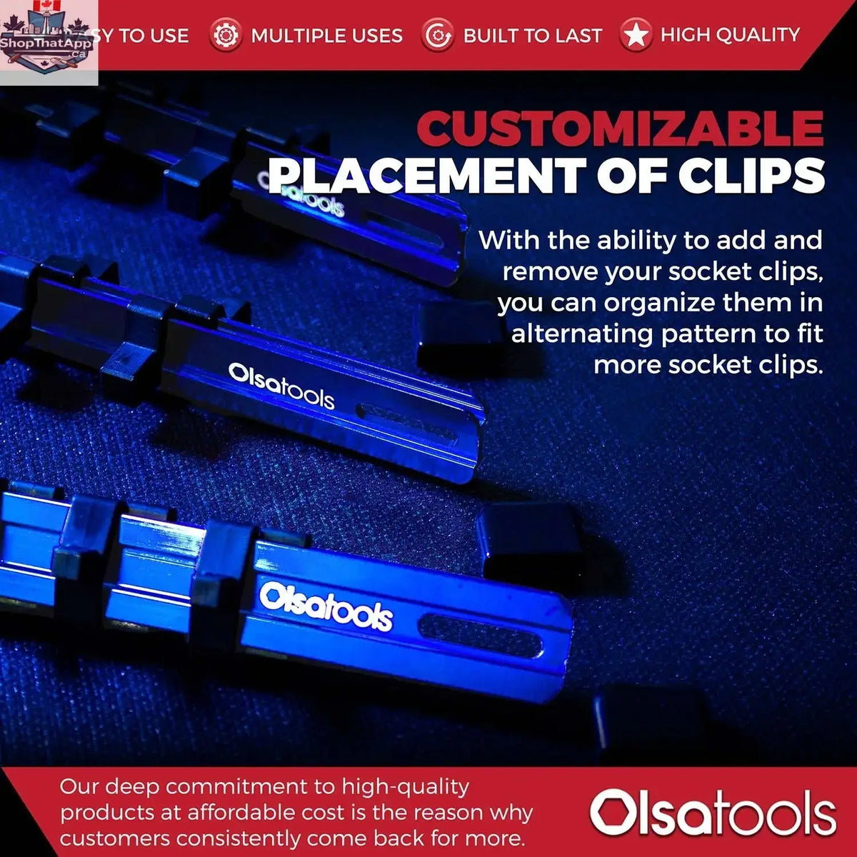 Aluminum Socket Organizer Rails With Rubber End Caps for 10 mm Socket Set - Shopthatapp.ca