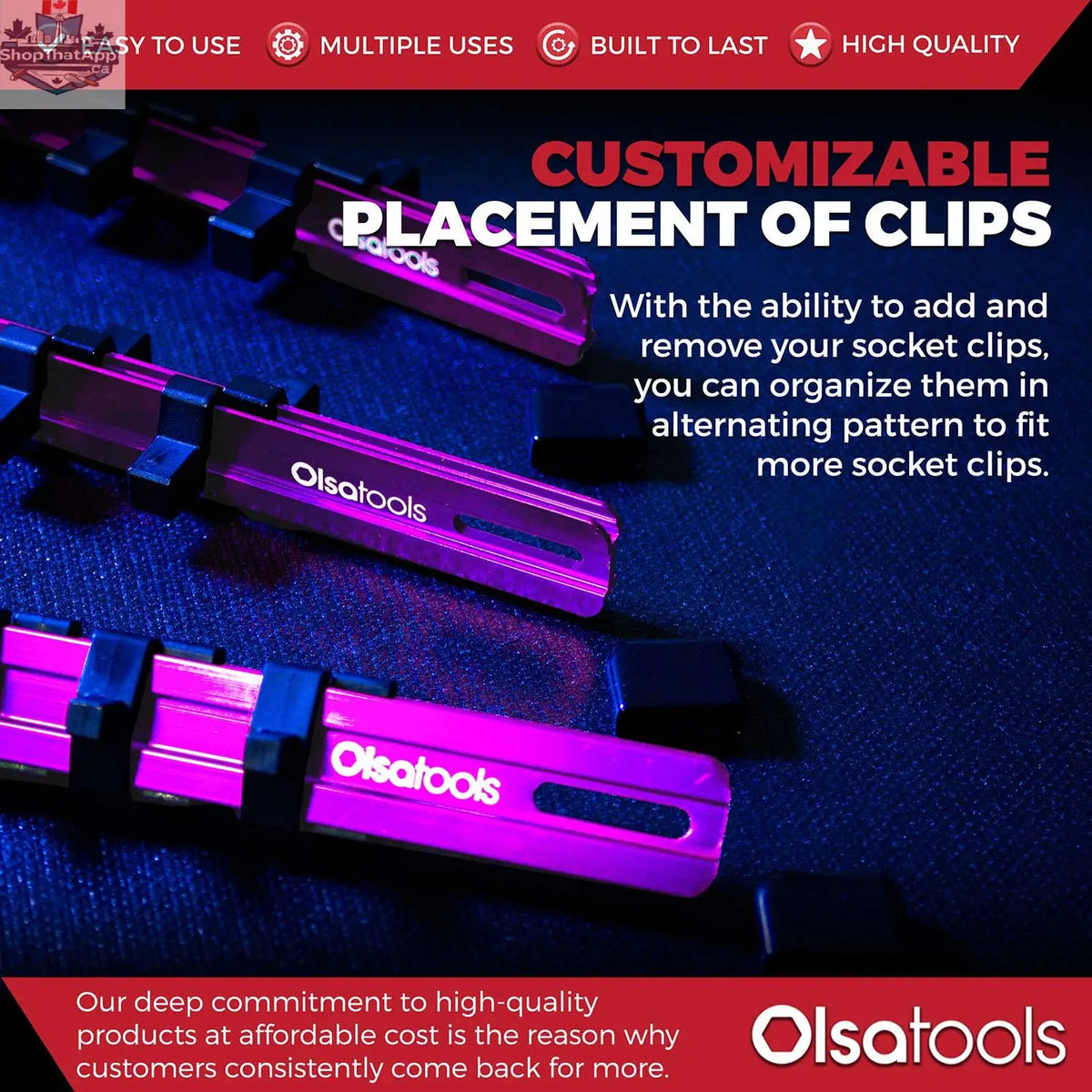 Aluminum Socket Organizer Rails With Rubber End Caps for 10 mm Socket Set - Shopthatapp.ca