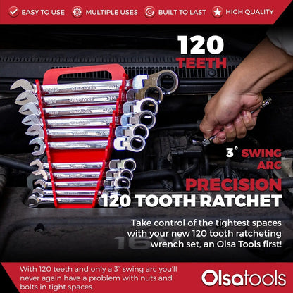 120 Tooth Ratcheting Wrench Set - Shopthatapp.ca