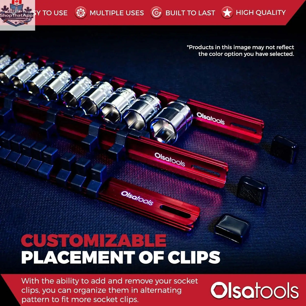 Aluminum Socket Organizer Rails With Rubber End Caps for 10 mm Socket Set - Shopthatapp.ca