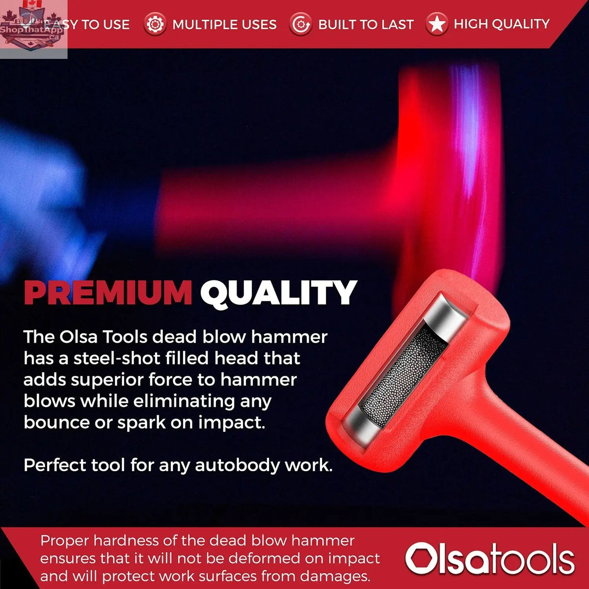 3lb Dead Blow Hammer Polyurethane Head - Shopthatapp.ca