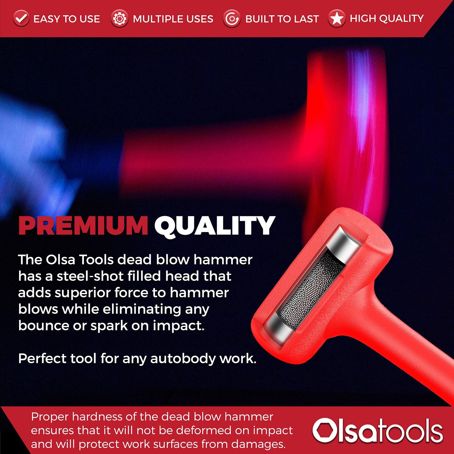 3lb Dead Blow Hammer Polyurethane Head