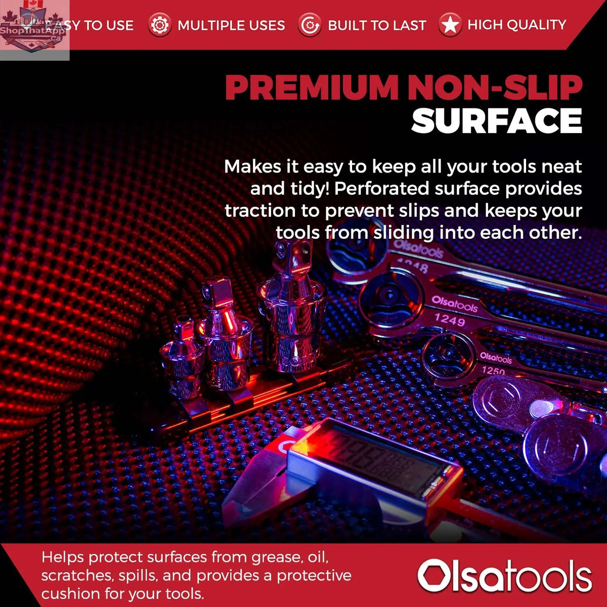 Non-Slip Tool Chest Liner with Perforated Surface for Enhanced Grip - Shopthatapp.ca