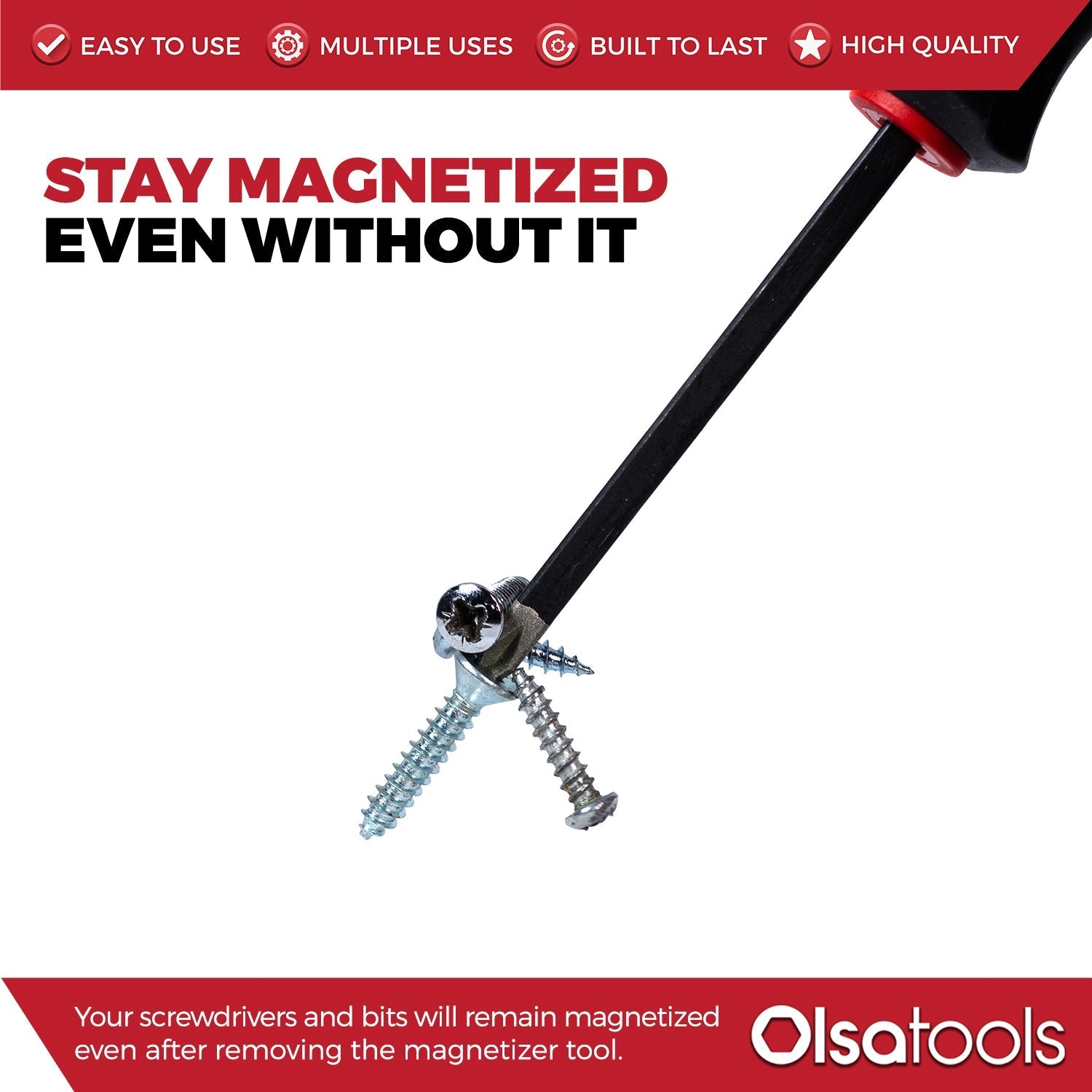 Bit Magnetizer and Demagnetizer Tool with Ring and Screwdriver Bit Holder for Enhanced Performance - Shopthatapp.ca