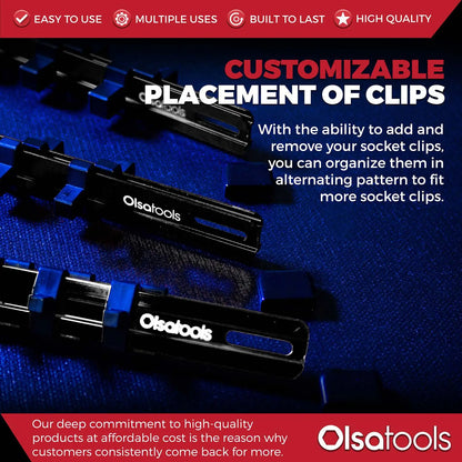 Aluminum Socket Organizer Rails With Rubber End Caps for 10 mm Socket Set - Shopthatapp.ca