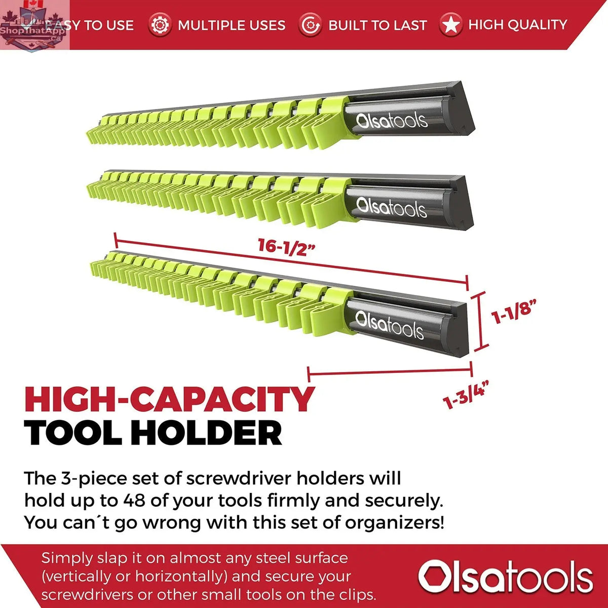 Magnetic Screwdriver Organizer - Efficient Magnetic Screwdriver Holder for Easy Tool Access - Shopthatapp.ca