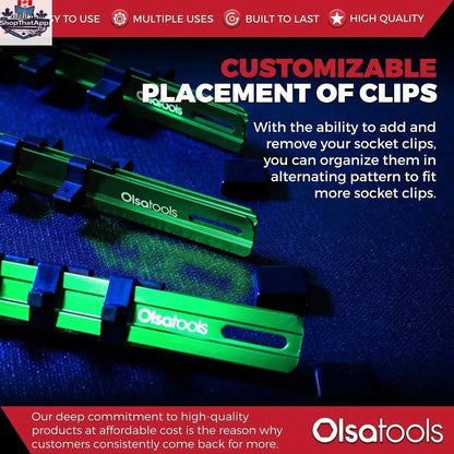 Aluminum Socket Organizer Rails With Rubber End Caps for 10 mm Socket Set - Shopthatapp.ca
