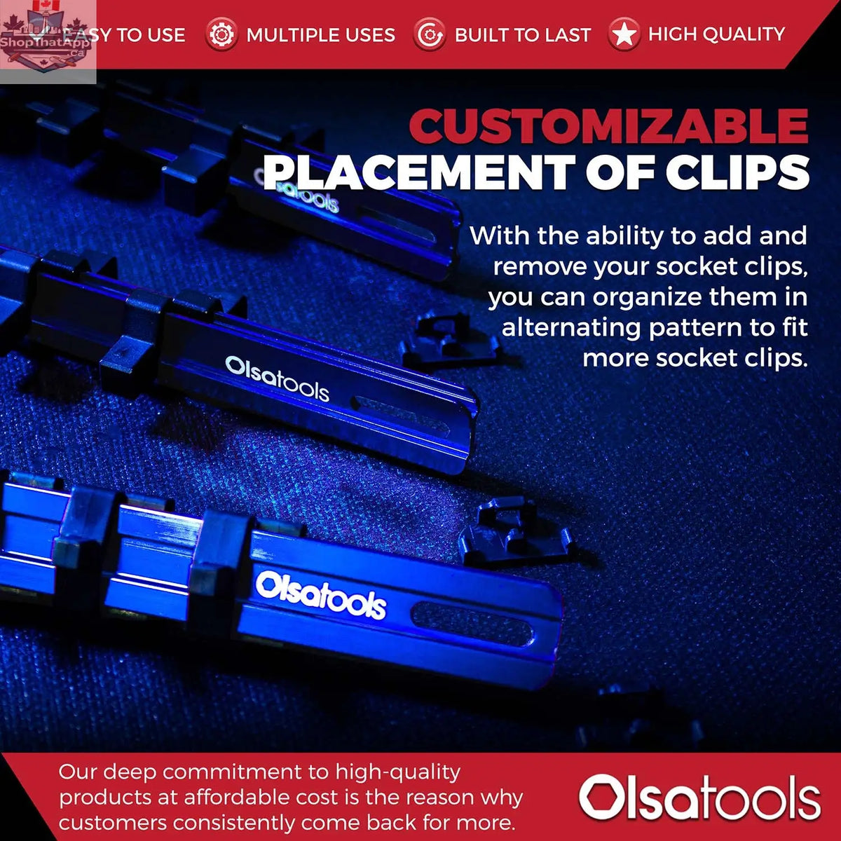 Aluminum Socket Organizer Rails with Locking End Caps - Shopthatapp.ca