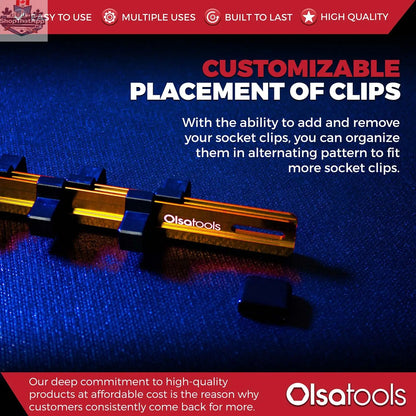 Aluminum Socket Organizer Rails With Rubber End Caps for 10 mm Socket Set - Shopthatapp.ca