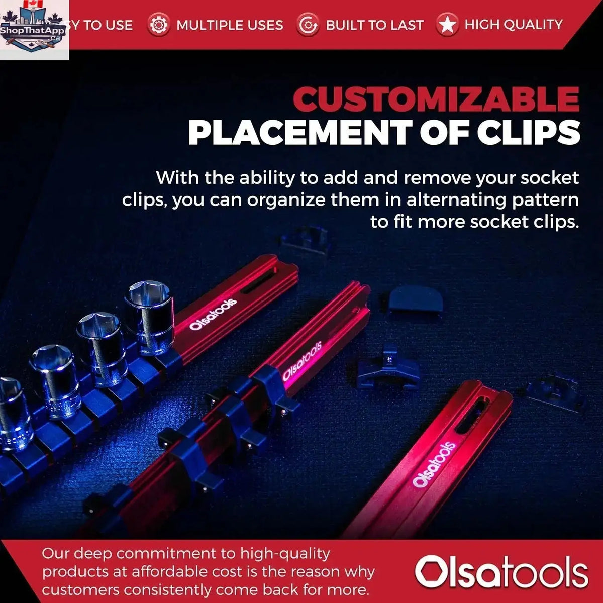 Aluminum Socket Organizer Rails with Locking End Caps - Shopthatapp.ca