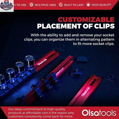 Aluminum Socket Organizer Rails with Locking End Caps - Shopthatapp.ca