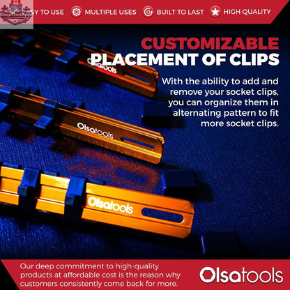 Aluminum Socket Organizer Rails With Rubber End Caps for 10 mm Socket Set - Shopthatapp.ca