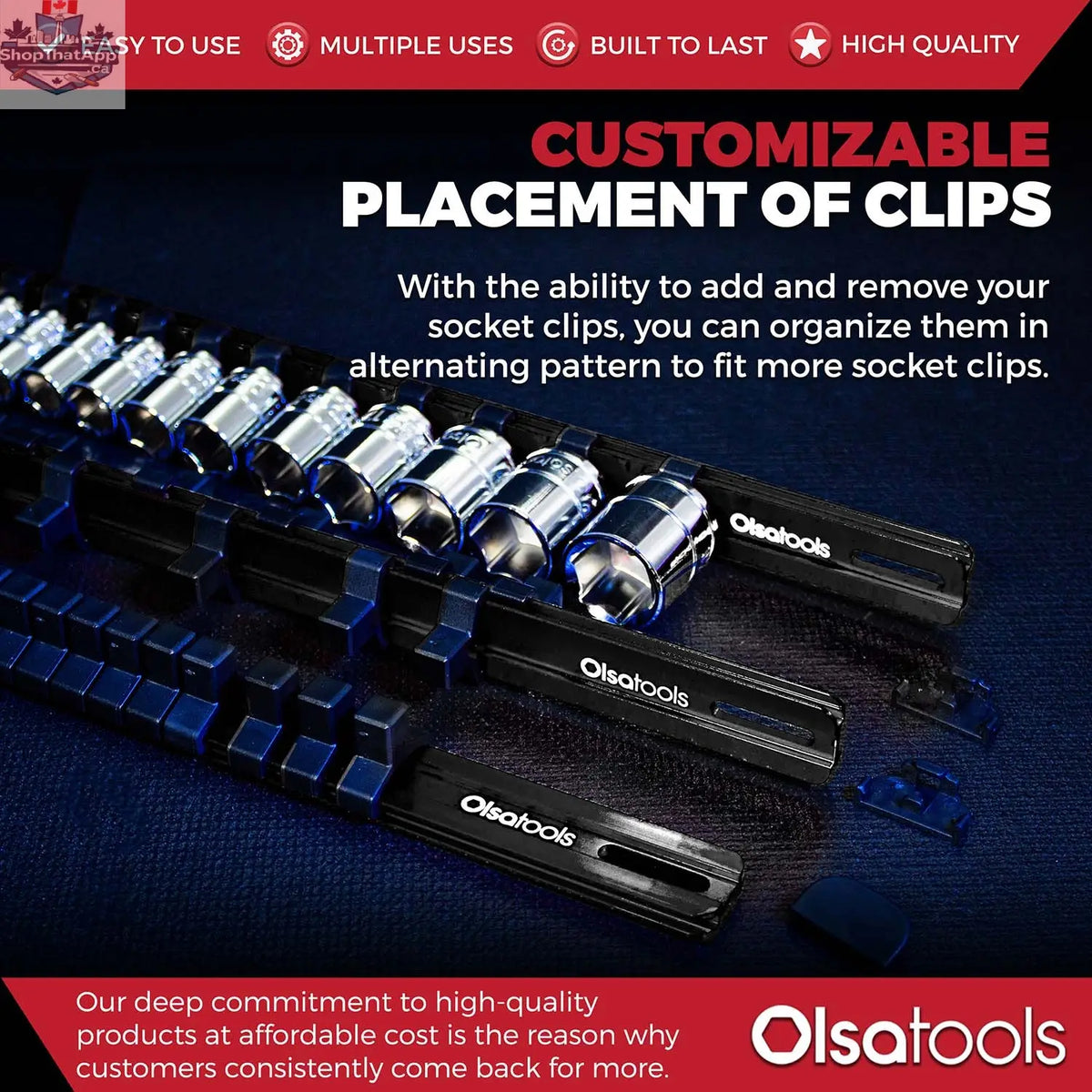 Aluminum Socket Organizer Rails with Locking End Caps - Shopthatapp.ca
