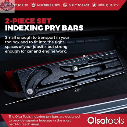 Indexing Pry Bar Set (2pc) | Heavy Duty 10" and 20" Long Pry Bars - Shopthatapp.ca