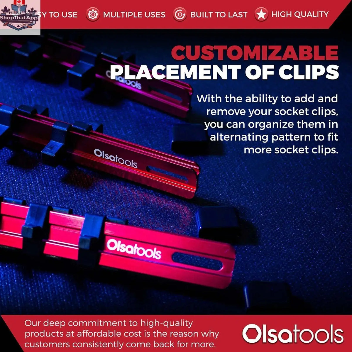 Aluminum Socket Organizer Rails With Rubber End Caps for 10 mm Socket Set - Shopthatapp.ca