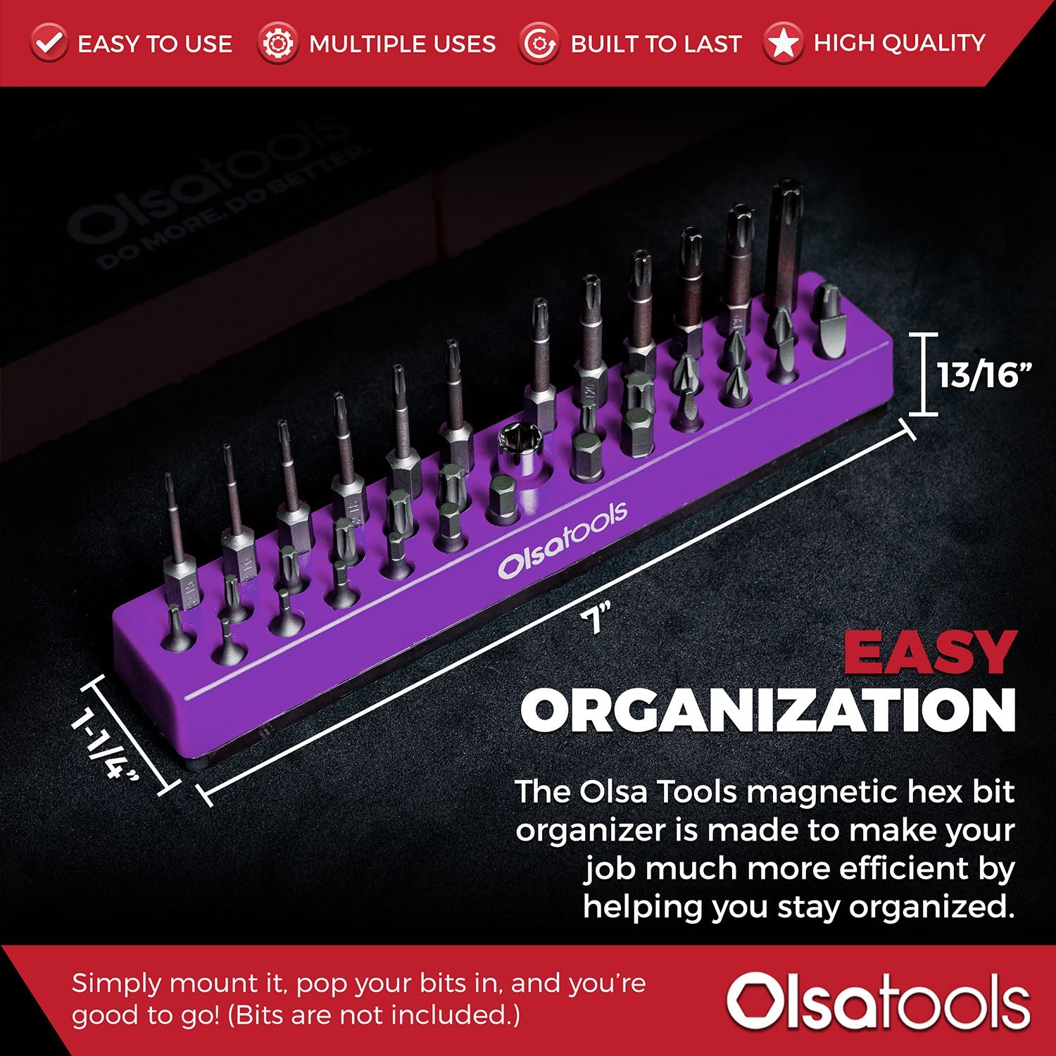 Magnetic Hex 1/4" Bit Organizer
