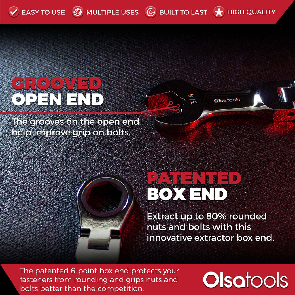 120 Tooth Ratcheting Wrench Set - Stubby Design for Maximum Torque and Accessibility