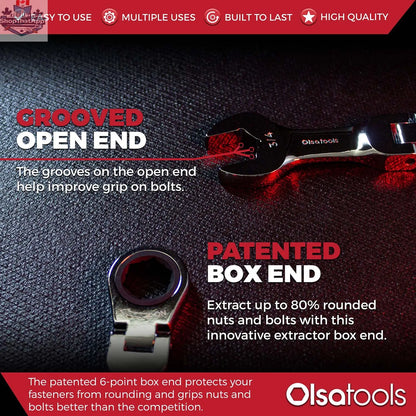 120 Tooth Ratcheting Wrench Set - Stubby Design for Maximum Torque and Accessibility - Shopthatapp.ca