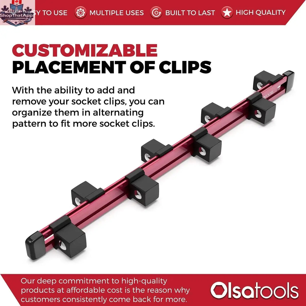 Aluminum Socket Organizer Rails With Rubber End Caps for 10 mm Socket Set - Shopthatapp.ca