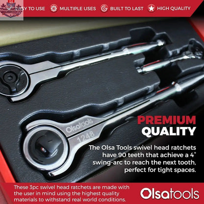 Swivel Head Ratchet - 90 Tooth Round Head - Shopthatapp.ca
