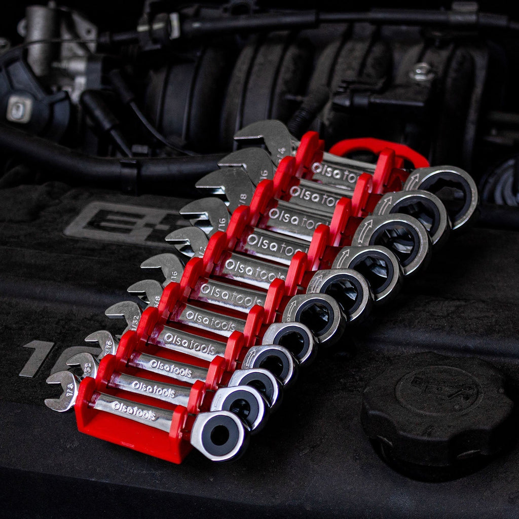 120 Tooth Ratcheting Wrench Set - Stubby Design for Maximum Torque and Accessibility