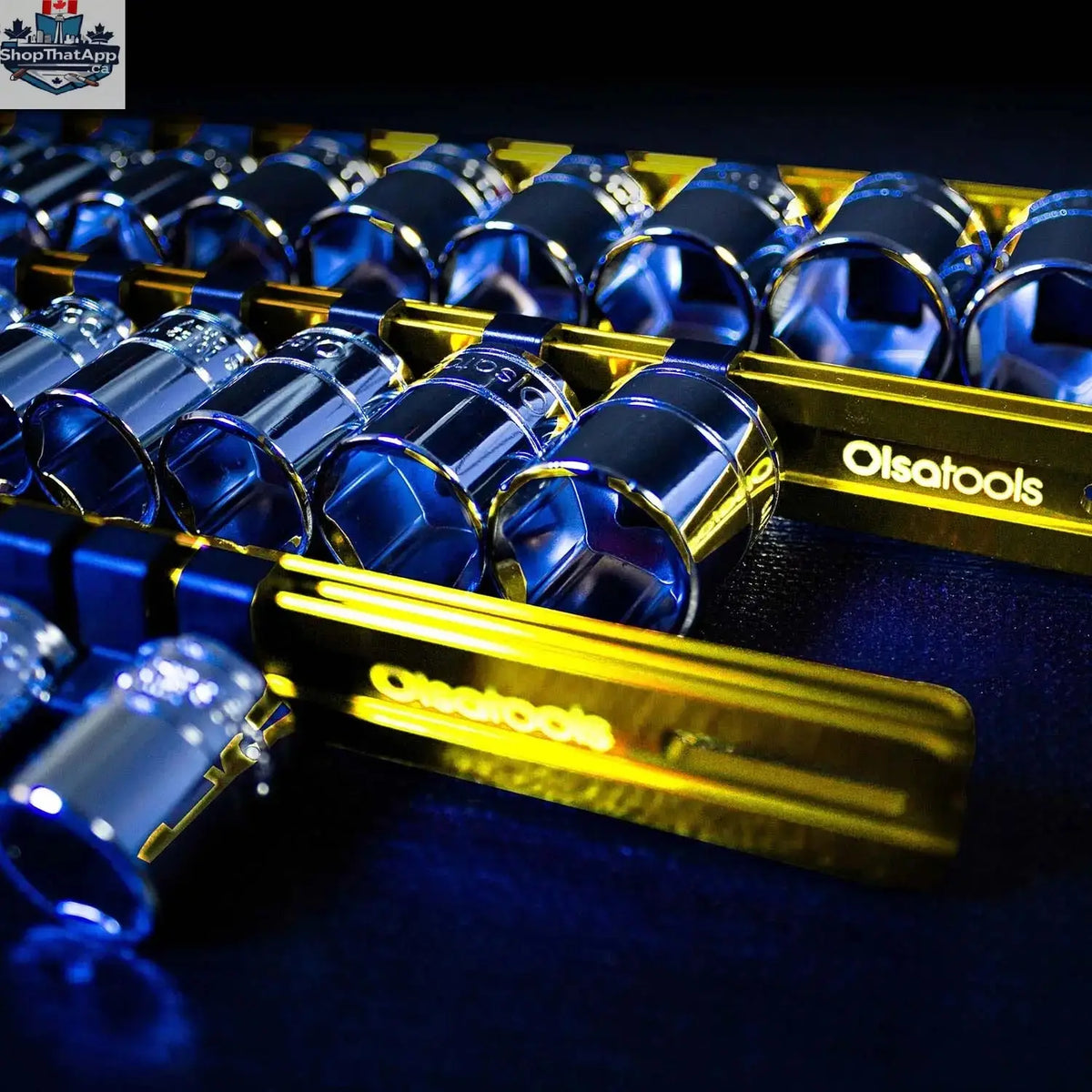 Aluminum Socket Organizer Rails With Rubber End Caps for 10 mm Socket Set - Shopthatapp.ca