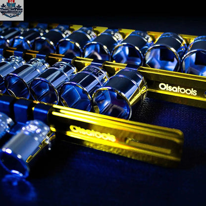 Aluminum Socket Organizer Rails With Rubber End Caps for 10 mm Socket Set - Shopthatapp.ca