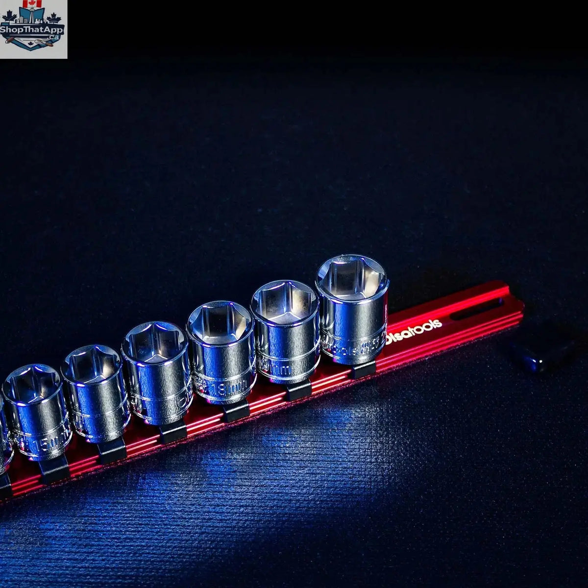 Aluminum Socket Organizer Rails With Rubber End Caps for 10 mm Socket Set - Shopthatapp.ca