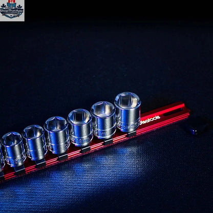 Aluminum Socket Organizer Rails With Rubber End Caps for 10 mm Socket Set - Shopthatapp.ca